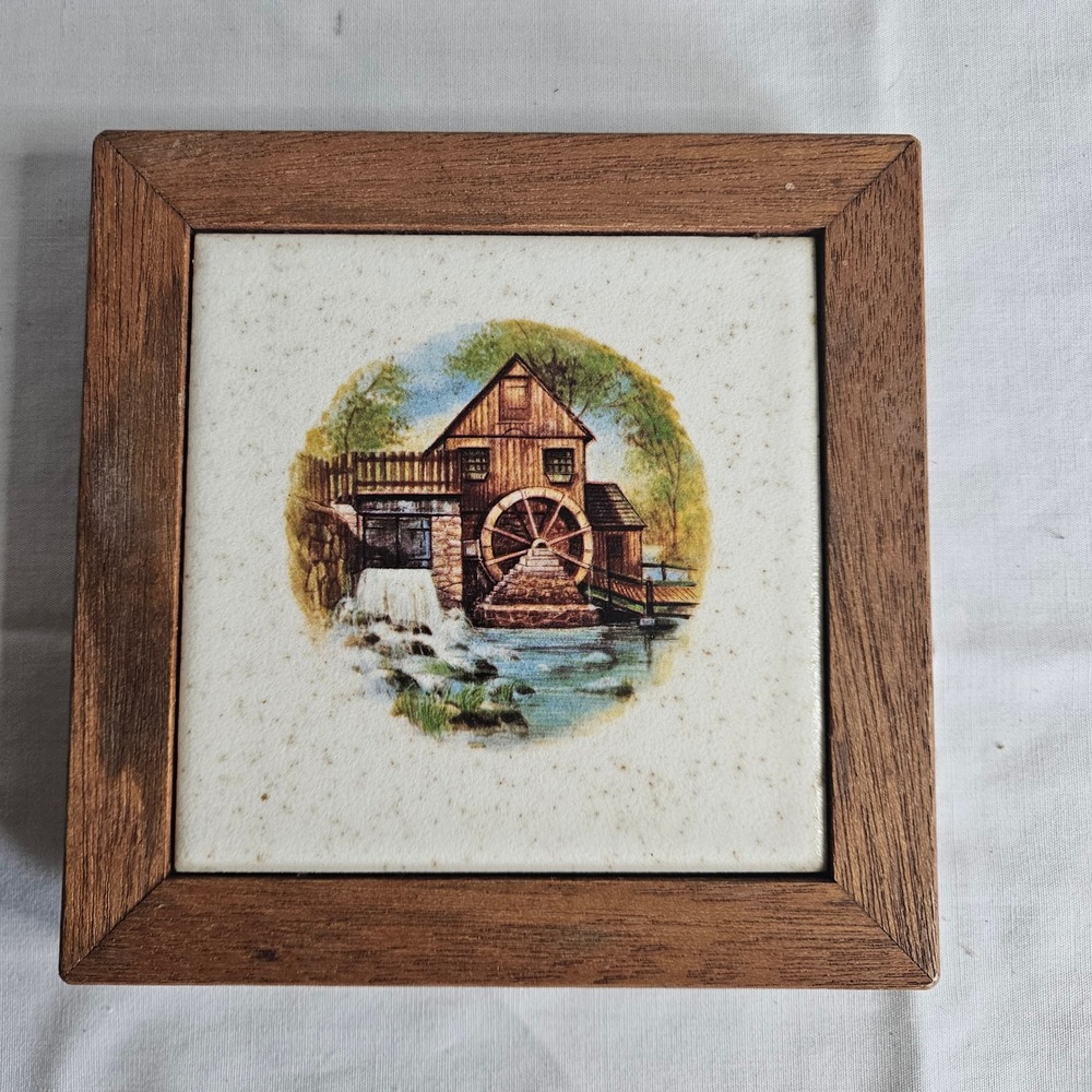 The‎ Old Grist Mill Tile Trivet 5.5" Made in USA